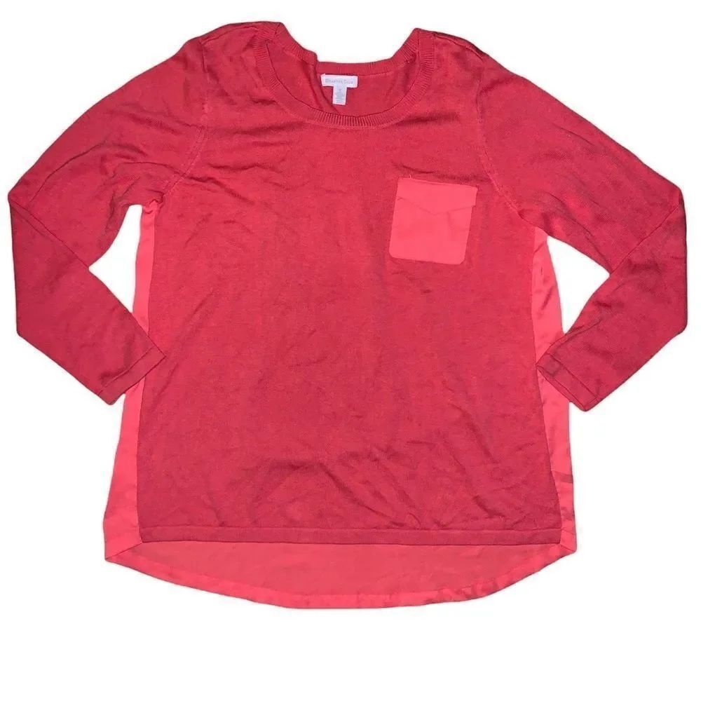 Charter Club High Low Sheer Back Sweater